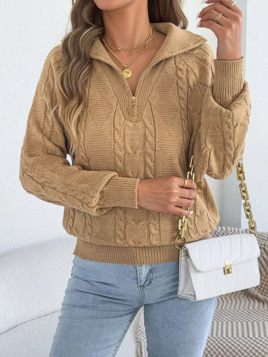 Women’s Quarter-Zip Cable Knit Sweater
